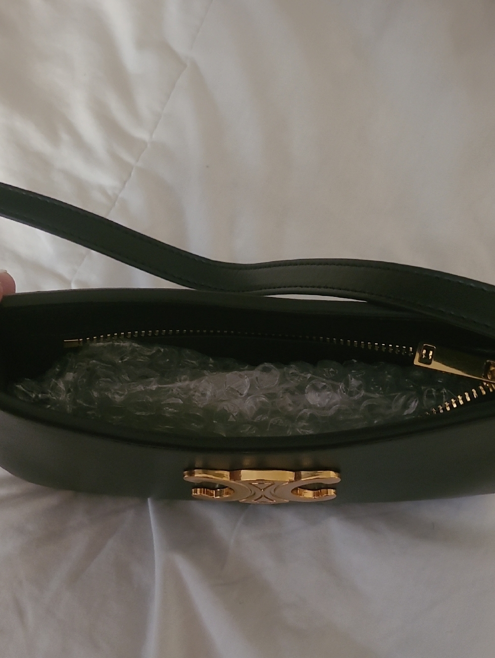 Celine Black Shoulder Bag with Gold Triomphe Accent - Picture 4 of 7